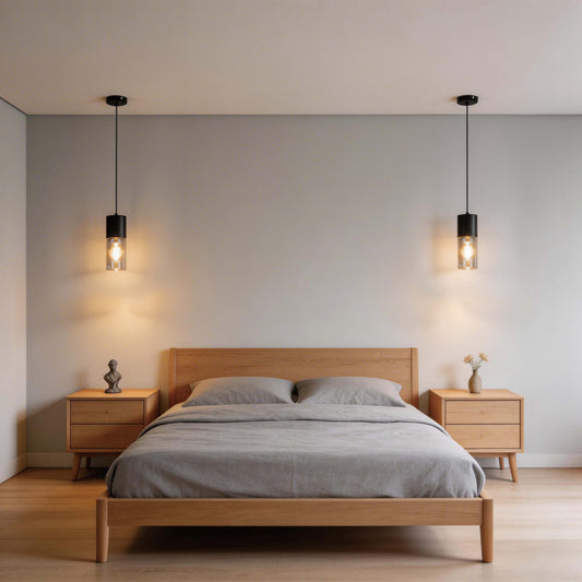 Modern Cylinder Smoky Glass Pendant Light, 1 & 4-Light E27