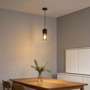 Modern Cylinder Smoky Glass Pendant Light, 1 & 4-Light E27