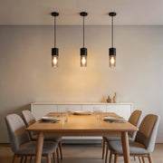 Modern Cylinder Smoky Glass Pendant Light, 1 & 4-Light E27