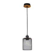 Industrial Mesh Cylinder Pendant Light, 1 & 4-Light E27 Dimmable