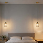 Industrial Mesh Cylinder Pendant Light, 1 & 4-Light E27 Dimmable