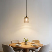 Industrial Mesh Cylinder Pendant Light, 1 & 4-Light E27 Dimmable