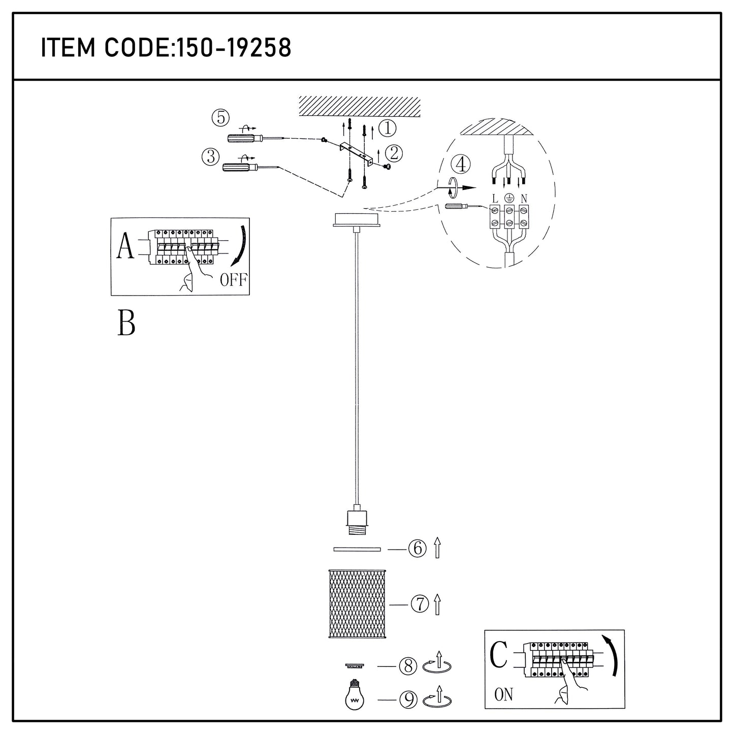Industrial Mesh Cylinder Pendant Light, 1 & 4-Light E27 Dimmable
