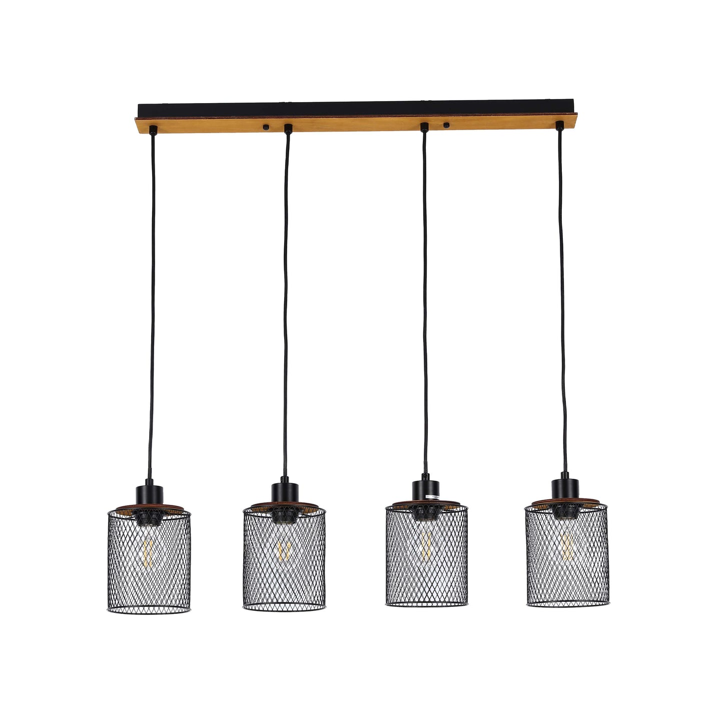 Industrial Mesh Cylinder Pendant Light, 1 & 4-Light E27 Dimmable