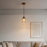 Industrial Mesh Cylinder Pendant Light, 1 & 4-Light E27 Dimmable