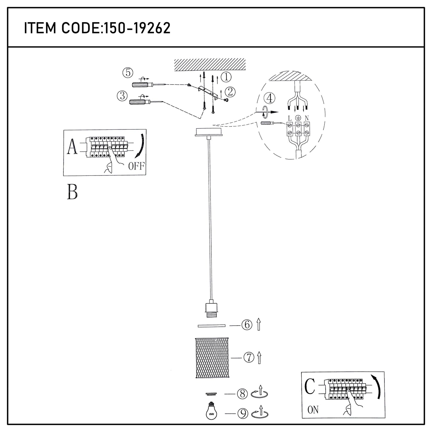 Industrial Mesh Cylinder Pendant Light, 1 & 4-Light E27 Dimmable