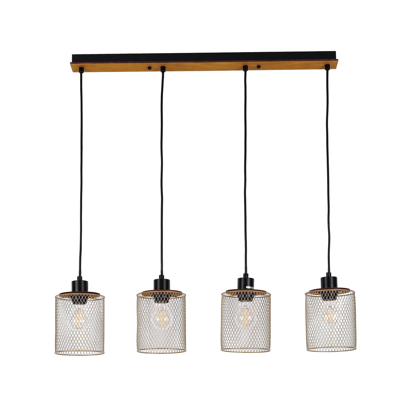 Industrial Mesh Cylinder Pendant Light, 1 & 4-Light E27 Dimmable