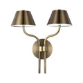Classic Antique Brass Twin LED Wall Sconce, 12W 3CCT Selectable