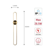 Modern Linear LED Wall Sconce, 3CCT Selectable Light (60cm / 90cm)