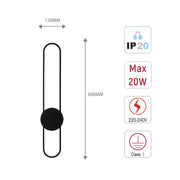 Modern Linear LED Wall Sconce, 3CCT Selectable Light (60cm / 90cm)