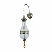 Clear Glass Antique Bronze Metal Body Moroccan Style Wall Light E27 Fitting