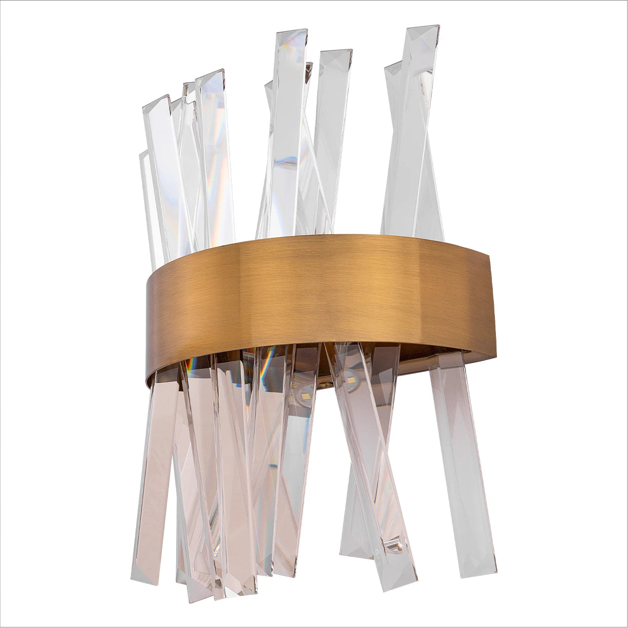 Antique Bronze Metal Coffin Crystal Wall Light G9 Fitting