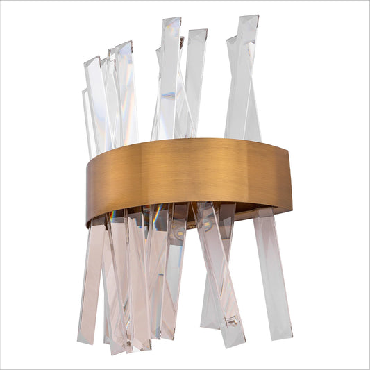 Antique Bronze Metal Coffin Crystal Wall Light G9 Fitting