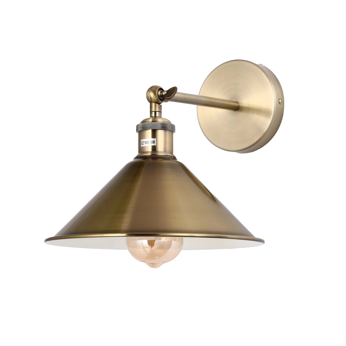 Hinged Funnel Flat Step Antique Brass | Bronze | Gold Finish Metal Wall Light