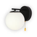 Opal Globe Glass Vintage Retro Stylish Wall Light with Pull Down Switch
