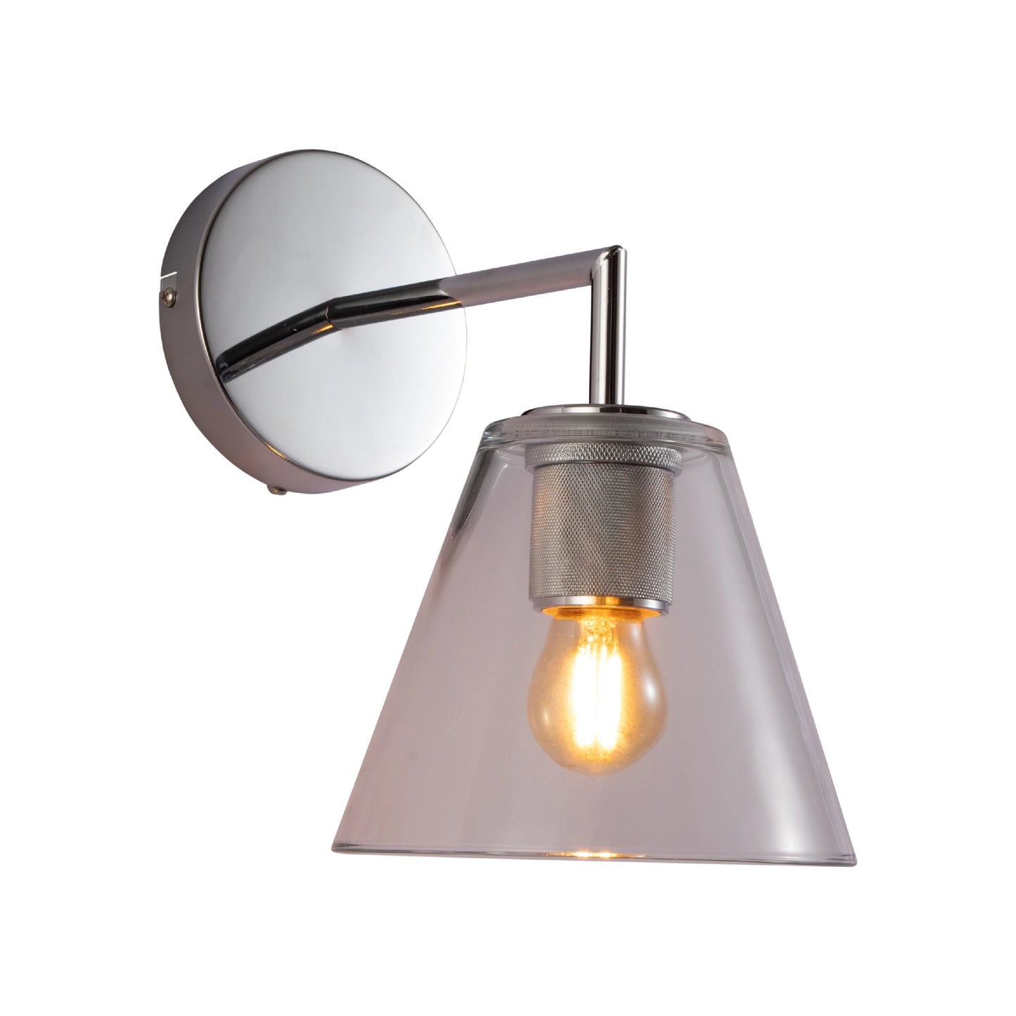 Simple Elegance Sconce Clear Glass Funnel Globe Wall Light