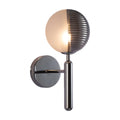 Minimal Striped Reeded Clear-Opal Globe Wall Light