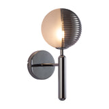 Minimal Striped Reeded Clear-Opal Globe Wall Light