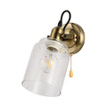 Glass Cone Wall Light Adjustable with Pull Down Switch