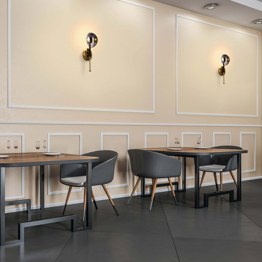 Smoked Glass and Gold Wall Light