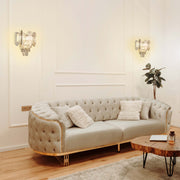 Elegant Gold Crystal Wall Sconce, 3-Light E14 Dimmable
