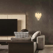 Elegant Gold Crystal Wall Sconce, 3-Light E14 Dimmable