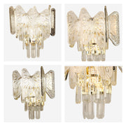 Elegant Gold Crystal Wall Sconce, 3-Light E14 Dimmable