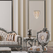 Elegant Gold Crystal Wall Sconce, 3-Light E14 Dimmable