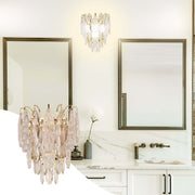 Elegant Gold Crystal Wall Sconce, 3-Light E14 Dimmable