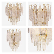 Elegant Gold Crystal Wall Sconce, 3-Light E14 Dimmable