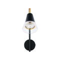 Modern Black & Brass Wall Sconce, 1-Light GU10 Dimmable