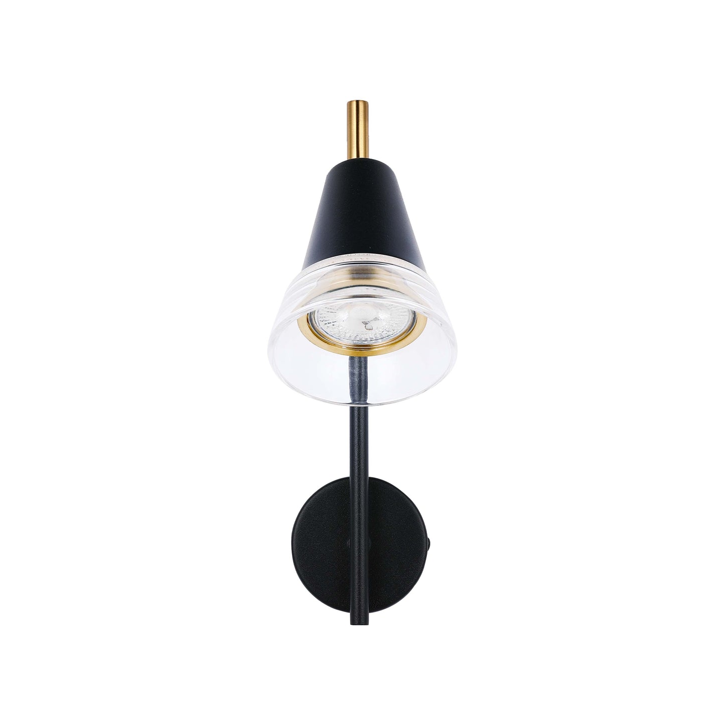 Modern Black & Brass Wall Sconce, 1-Light GU10 Dimmable