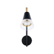 Modern Black & Brass Wall Sconce, 1-Light GU10 Dimmable