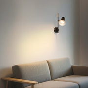 Modern Black & Brass Wall Sconce, 1-Light GU10 Dimmable