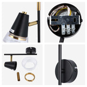 Modern Black & Brass Wall Sconce, 1-Light GU10 Dimmable