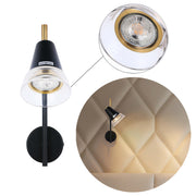 Modern Black & Brass Wall Sconce, 1-Light GU10 Dimmable