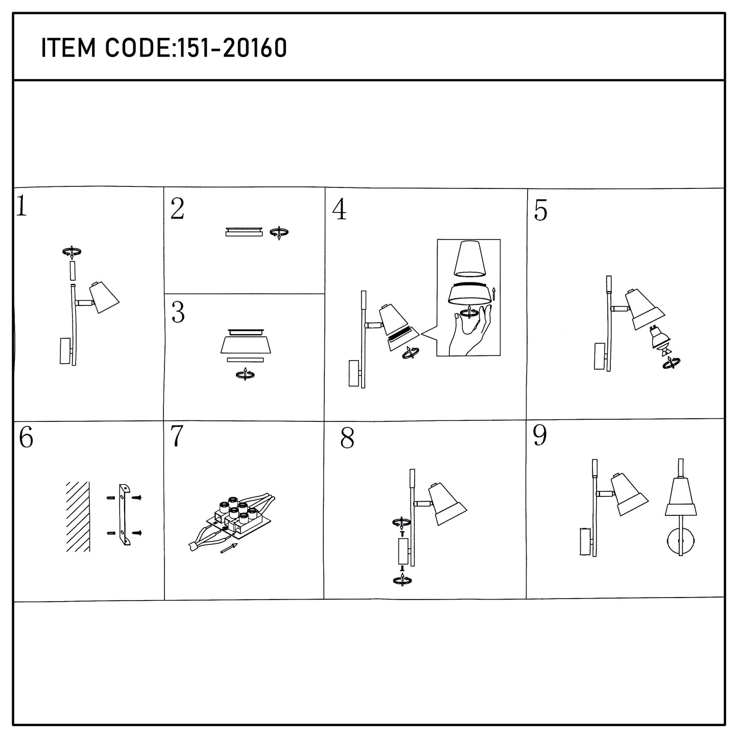 Modern Black & Brass Wall Sconce, 1-Light GU10 Dimmable