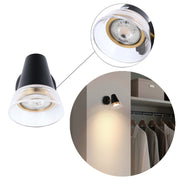 Modern Black & Brass Wall Sconce, 1-Light GU10 Dimmable