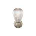 Vintage Antique Brass Wall Sconce with Clear Glass Shade, E14 Dimmable