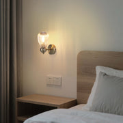 Vintage Antique Brass Wall Sconce with Clear Glass Shade, E14 Dimmable