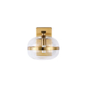 Luxury Brass & Clear Glass Globe Wall Sconce, G9 Dimmable