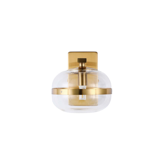Luxury Brass & Clear Glass Globe Wall Sconce, G9 Dimmable