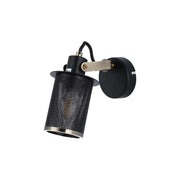 Industrial Black & Antique Brass Mesh Wall Sconce, E14 Dimmable