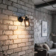 Industrial Black & Antique Brass Mesh Wall Sconce, E14 Dimmable