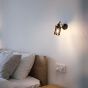 Industrial Black & Antique Brass Mesh Wall Sconce, E14 Dimmable