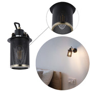 Industrial Black & Antique Brass Mesh Wall Sconce, E14 Dimmable