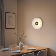 Modern Circular LED Wall Sconce with Gold Accent (White, Pink, Blue), 6W 3000K