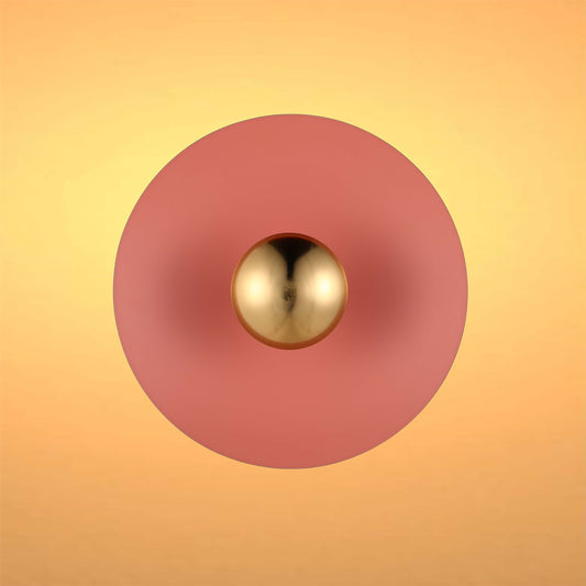 Modern Circular LED Wall Sconce with Gold Accent (White, Pink, Blue), 6W 3000K