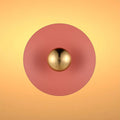 Modern Circular LED Wall Sconce with Gold Accent (White, Pink, Blue), 6W 3000K
