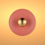 Modern Circular LED Wall Sconce with Gold Accent (White, Pink, Blue), 6W 3000K